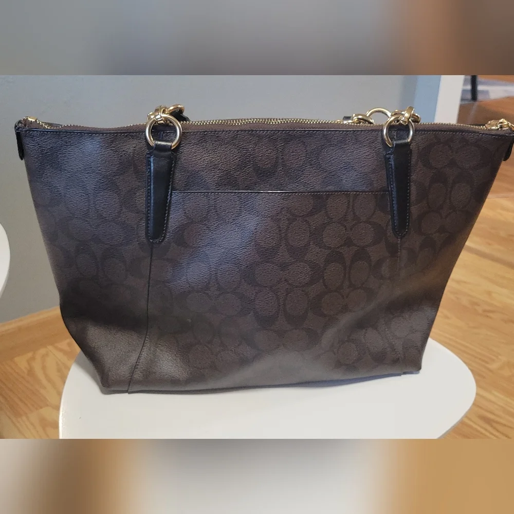 Coach Dark Brown Signature Tote - Picture 2 of 7